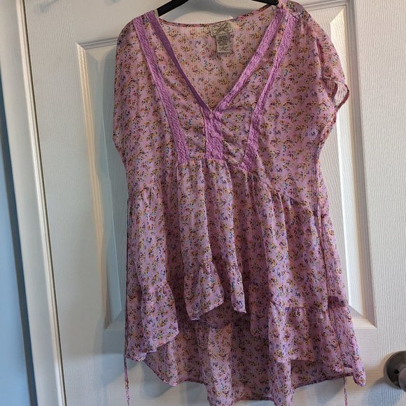 Sheer Floral Blouse Size Small - Picture 1 of 5